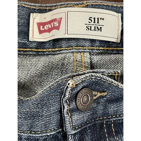 Levi's Jeans Slim 511 Youth Boy 12 Reg 26 X 26 Blue Denim - Picture 7 of 8